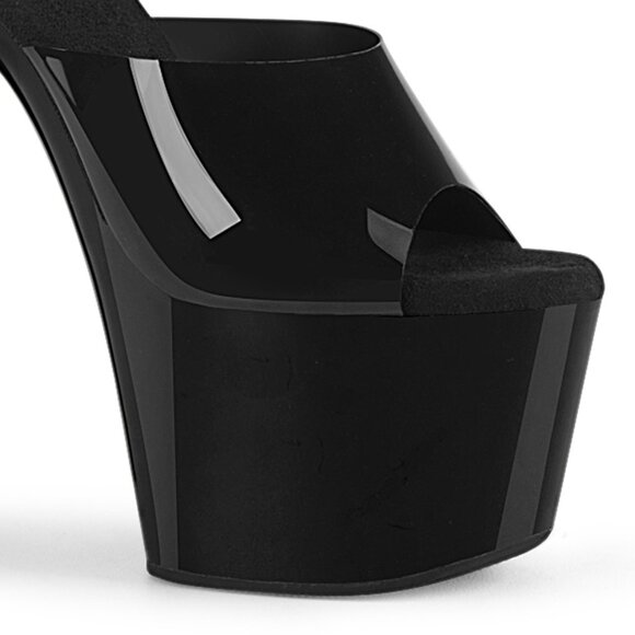 Sleek Black Platform Mules | Striking High Heel Slides for Bold Style - Picture 5 of 5